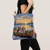 Cavalier King Charles Spaniel Weihnachtsboot Tasche (Von Nahem)