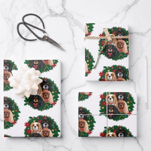 Cavalier King Charles Spaniel Weihnachtsbuch Geschenkpapier Set (Vorderseite)