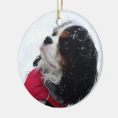 Cavalier King Charles Spaniel Weihnachtsdekoration Keramik Ornament (Links)