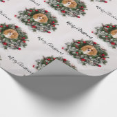 Cavalier King Charles Spaniel Weihnachtsfeier Geschenkpapier (Ecke)