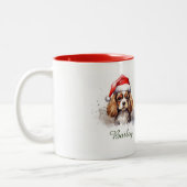Cavalier King Charles Spaniel Weihnachtsfeier Tass Zweifarbige Tasse (Links)