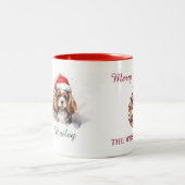 Cavalier King Charles Spaniel Weihnachtsfeier Tass Zweifarbige Tasse (Mittel)