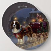 Cavalier King Charles Spaniel Weihnachtsfest Button (Vorne & Hinten)