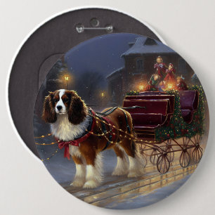 Cavalier King Charles Spaniel Weihnachtsfest Button