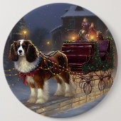 Cavalier King Charles Spaniel Weihnachtsfest Button (Vorderseite)