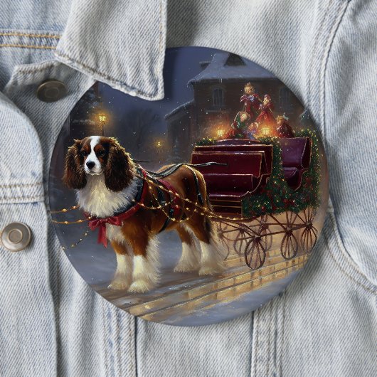 Cavalier King Charles Spaniel Weihnachtsfest Button (Beispiel)