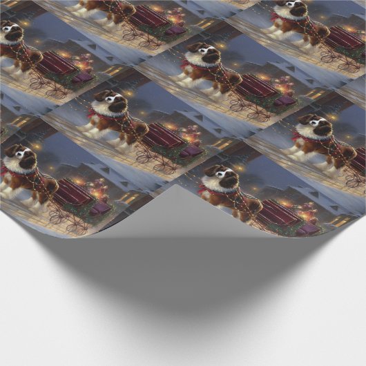 Cavalier King Charles Spaniel Weihnachtsfest Geschenkpapier (Ecke)