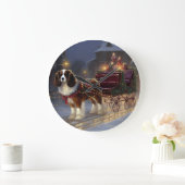 Cavalier King Charles Spaniel Weihnachtsfest Große Wanduhr (Zuhause)