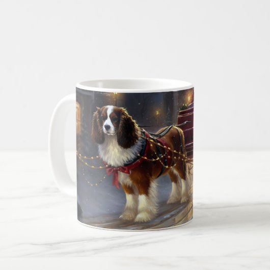 Cavalier King Charles Spaniel Weihnachtsfest Kaffeetasse (Vorderseite Links)