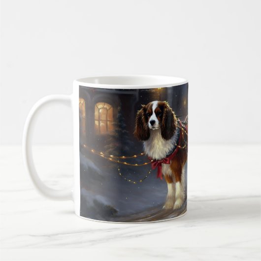 Cavalier King Charles Spaniel Weihnachtsfest Kaffeetasse (Links)