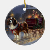Cavalier King Charles Spaniel Weihnachtsfest Keramik Ornament (Vorne)
