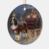 Cavalier King Charles Spaniel Weihnachtsfest Keramik Ornament (Links)