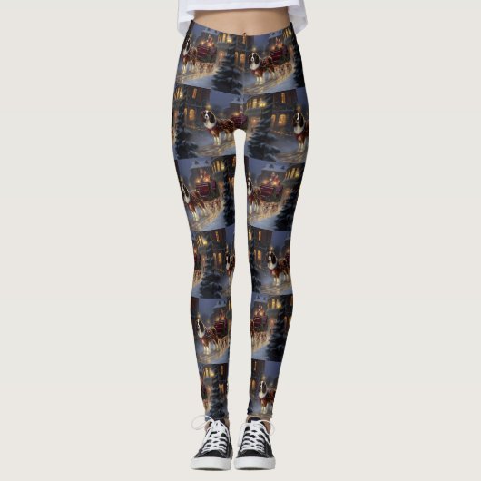 Cavalier King Charles Spaniel Weihnachtsfest Leggings (Vorderseite)