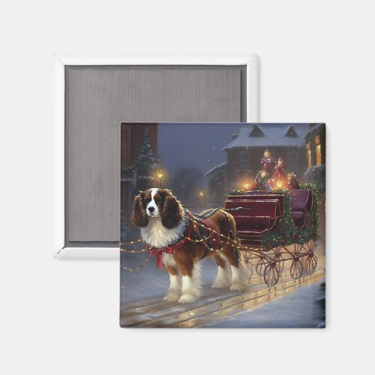 Cavalier King Charles Spaniel Weihnachtsfest Magnet (Vorderseite/Rückseite)