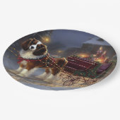 Cavalier King Charles Spaniel Weihnachtsfest Pappteller (Schrägansicht)