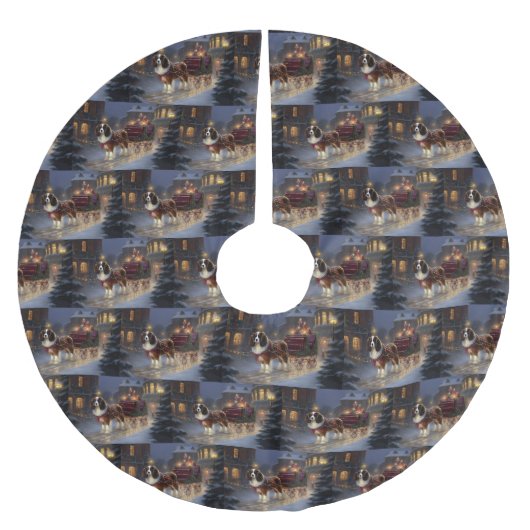 Cavalier King Charles Spaniel Weihnachtsfest Polyester Weihnachtsbaumdecke (Vorderseite)