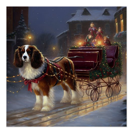 Cavalier King Charles Spaniel Weihnachtsfest Poster (Vorderseite)