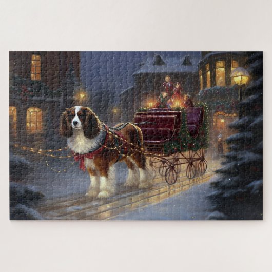 Cavalier King Charles Spaniel Weihnachtsfest Puzzle (Horizontal)