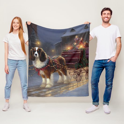 Cavalier King Charles Spaniel Weihnachtsfestlich Fleecedecke (Beispiel)