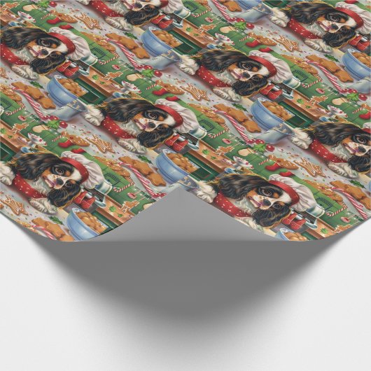 Cavalier King Charles Spaniel Weihnachtsgebäck Geschenkpapier (Ecke)