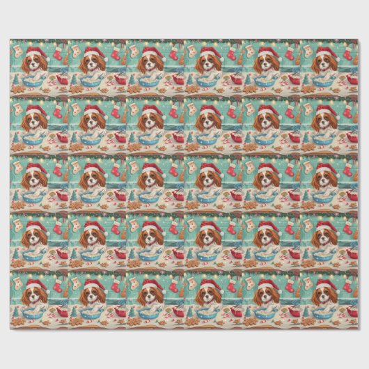 Cavalier King Charles Spaniel Weihnachtsgebäck Geschenkpapier (Flach)