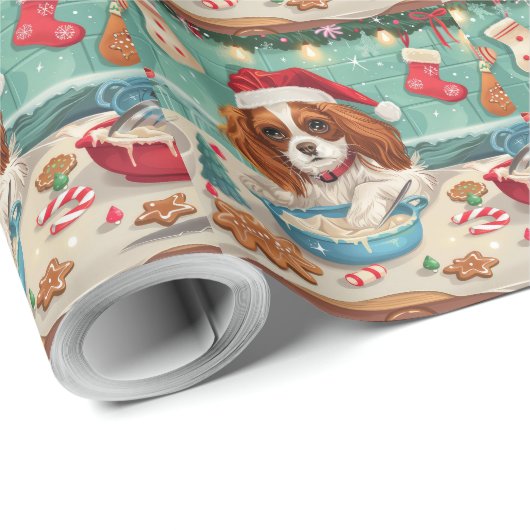 Cavalier King Charles Spaniel Weihnachtsgebäck Geschenkpapier (Rolleneckpunkt)