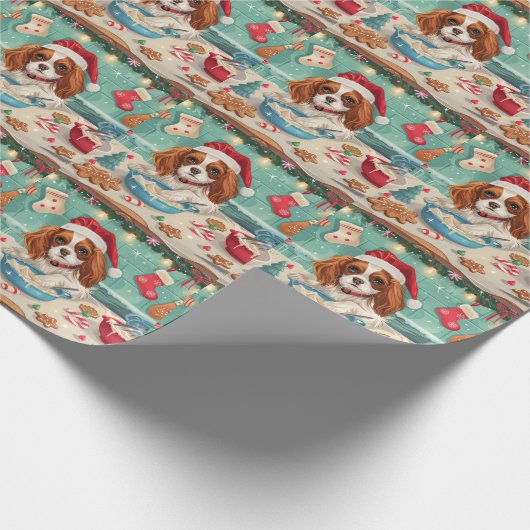 Cavalier King Charles Spaniel Weihnachtsgebäck Geschenkpapier (Ecke)