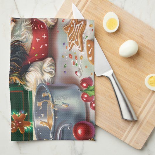 Cavalier King Charles Spaniel Weihnachtsgebäck Geschirrtuch (Viertel Falte)