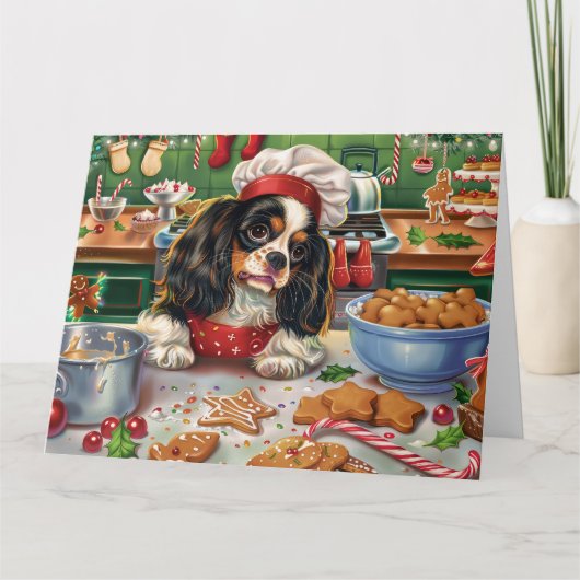 Cavalier King Charles Spaniel Weihnachtsgebäck Karte (Vorderseite)