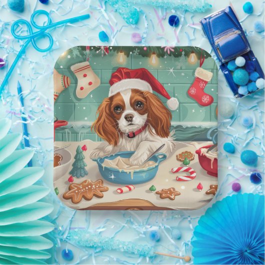 Cavalier King Charles Spaniel Weihnachtsgebäck Pappteller (Party)