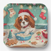 Cavalier King Charles Spaniel Weihnachtsgebäck Pappteller (Vorderseite)