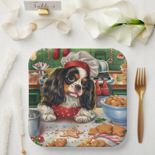 Cavalier King Charles Spaniel Weihnachtsgebäck Pappteller