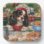 Cavalier King Charles Spaniel Weihnachtsgebäck Pappteller (Vorderseite)