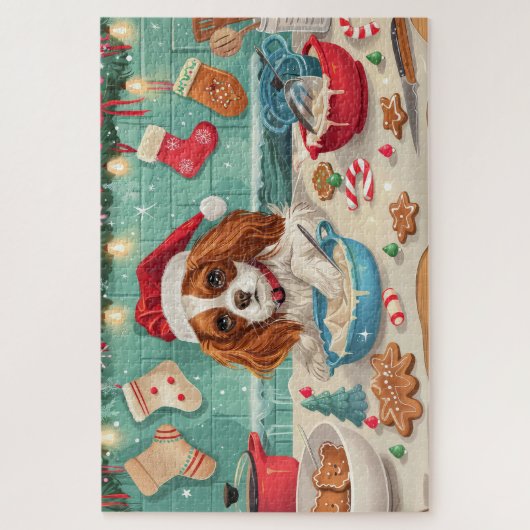 Cavalier King Charles Spaniel Weihnachtsgebäck Puzzle (Vertikal)