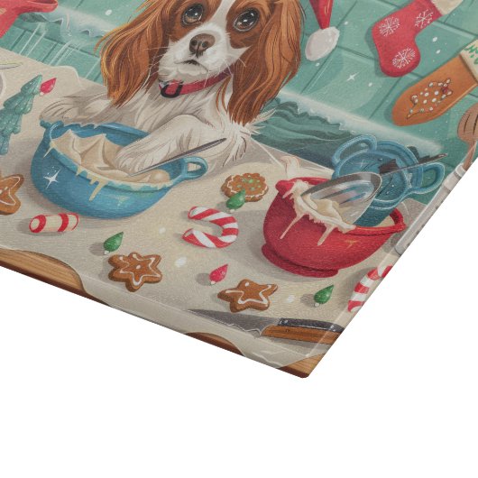 Cavalier King Charles Spaniel Weihnachtsgebäck Schneidebrett (Ecke)