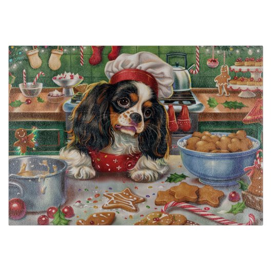 Cavalier King Charles Spaniel Weihnachtsgebäck Schneidebrett (Vorderseite)