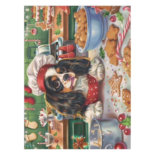 Cavalier King Charles Spaniel Weihnachtsgebäck Tischdecke (Vorderseite)