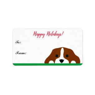 Cavalier King Charles Spaniel Weihnachtsgeschenk-T Adressaufkleber