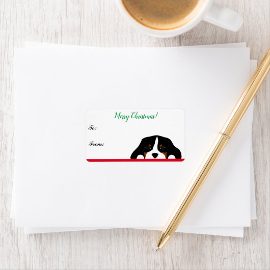 Cavalier King Charles Spaniel Weihnachtsgeschenk-T Adressaufkleber (Insitu)