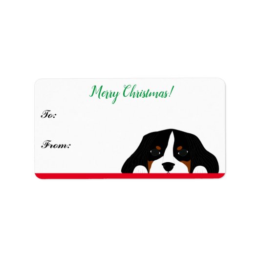 Cavalier King Charles Spaniel Weihnachtsgeschenk-T Adressaufkleber (Vorne)