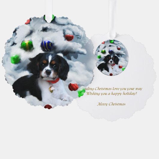 Cavalier King Charles Spaniel Weihnachtsgeschenke Ornament Karte (Vorderseite/Rückseite)