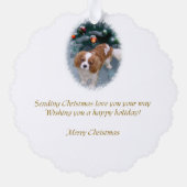 Cavalier King Charles Spaniel Weihnachtsgeschenke Ornament Karte (Rückseite)