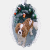 Cavalier King Charles Spaniel Weihnachtsgeschenke Ornament Karte (Links)