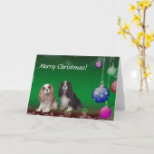 Cavalier King Charles Spaniel Weihnachtskarte Karte (Gelbe Blume)