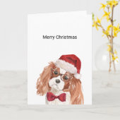Cavalier King Charles Spaniel Weihnachtskarte Karte (Gelbe Blume)