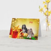 Cavalier King Charles Spaniel Weihnachtskarte Karte (Gelbe Blume)