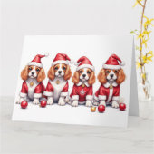 Cavalier King Charles Spaniel Weihnachtskleid Karte (Gelbe Blume)