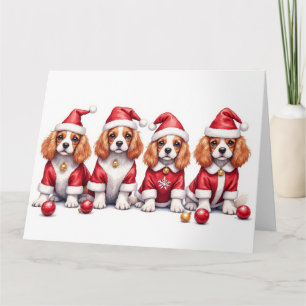 Cavalier King Charles Spaniel Weihnachtskleid Karte