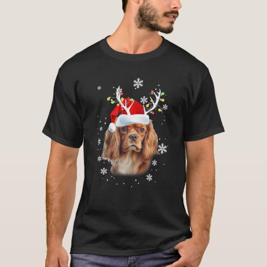 Cavalier King Charles Spaniel Weihnachtsmannmütze T-Shirt (Vorderseite)