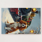 Cavalier King Charles Spaniel Weihnachtsschiene Puzzle (Horizontal)
